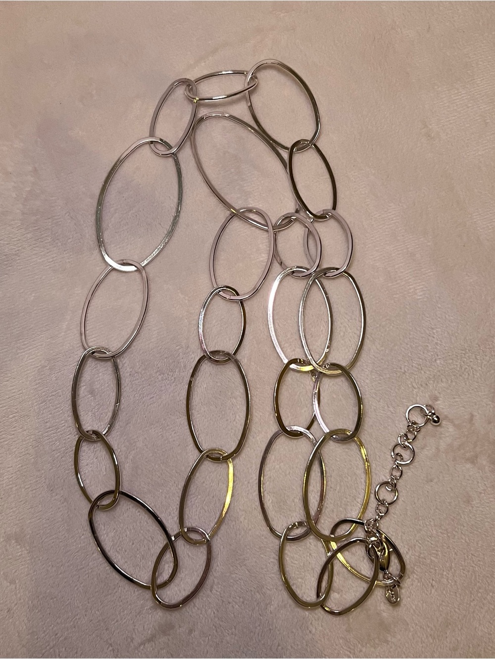Chico’s Silver Tone Large Link Chain Necklace - Picture 3 of 5